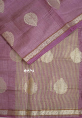 Dual Shade Onion pink - Raaga - Lightweight Semi tussar saree with bog buttas and small border